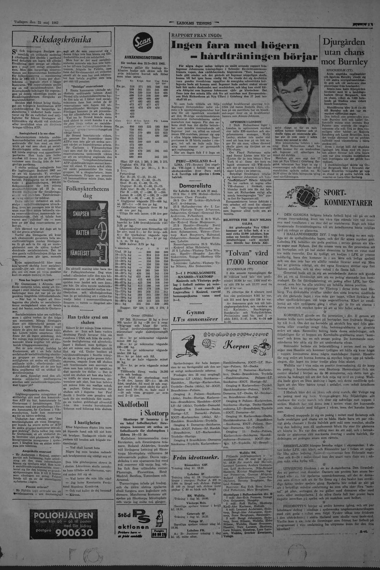 Laholms Tidning Tisdag 22 maj 1962, sida 5