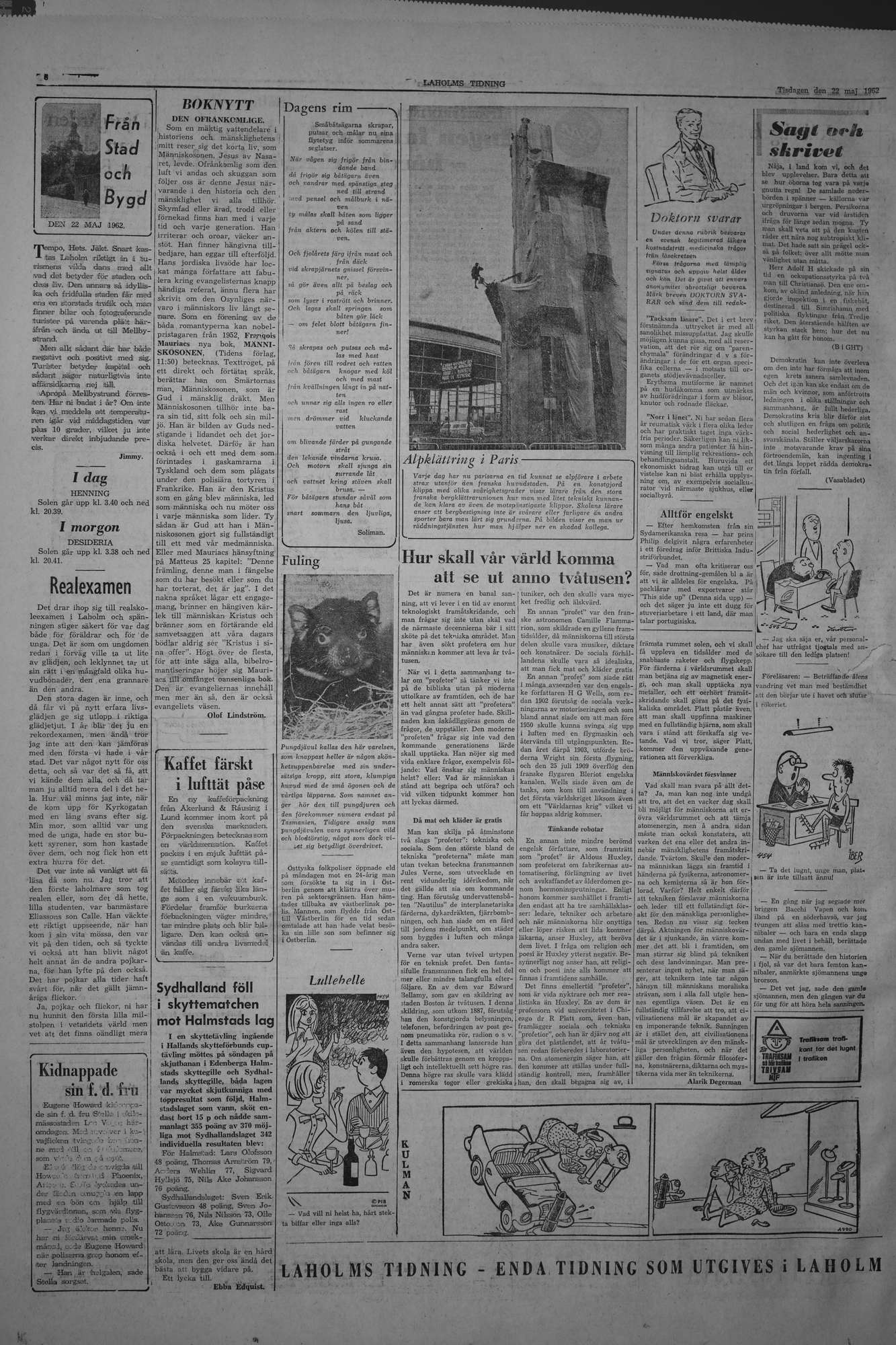 Laholms Tidning Tisdag 22 maj 1962, sida 6