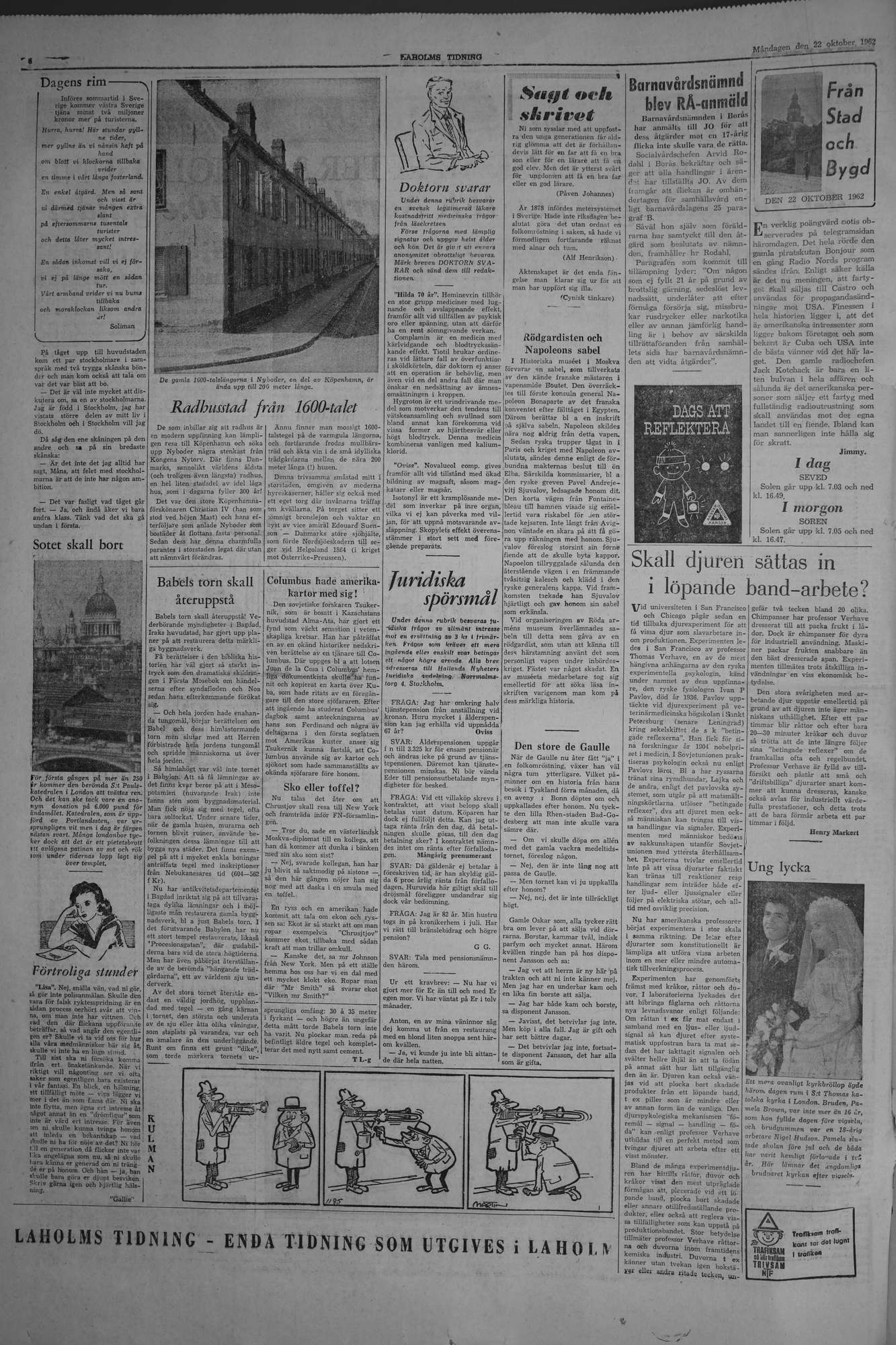 Laholms Tidning Måndag 22 oktober 1962, sida 6