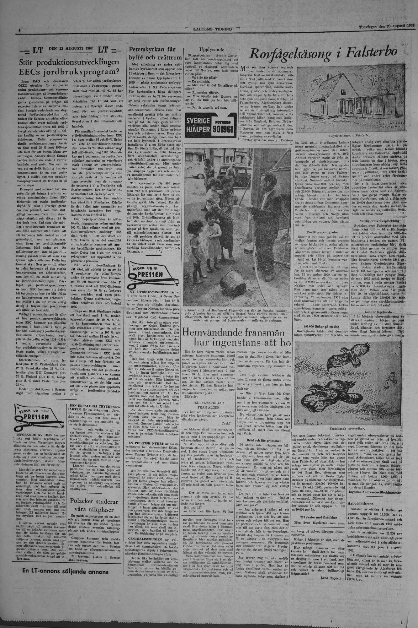 Laholms Tidning Torsdag 23 augusti 1962, sida 4