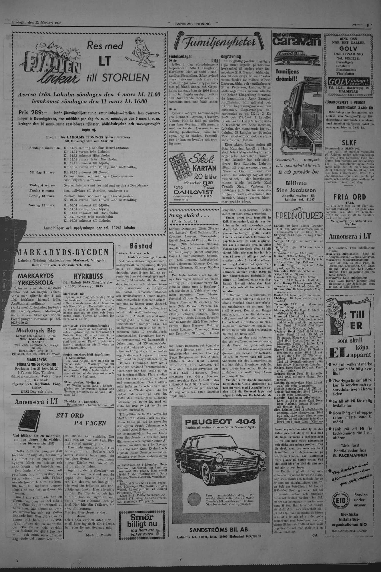 Laholms Tidning Fredag 23 februari 1962, sida 3