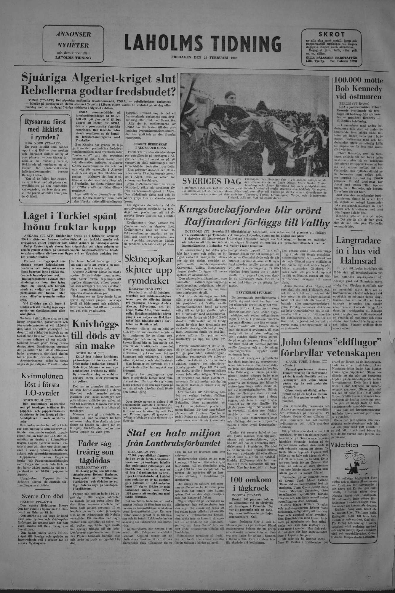 Laholms Tidning Fredag 23 februari 1962, sida 8