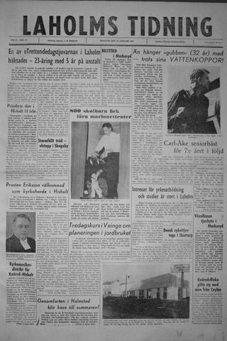 Förstasidan, Tisdag 23 januari 1962