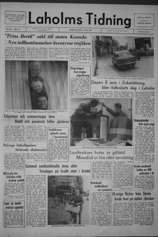 Förstasidan, Onsdag 14 juli 1965