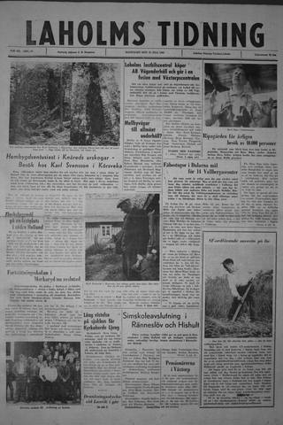 Förstasidan, Måndag 23 juli 1962