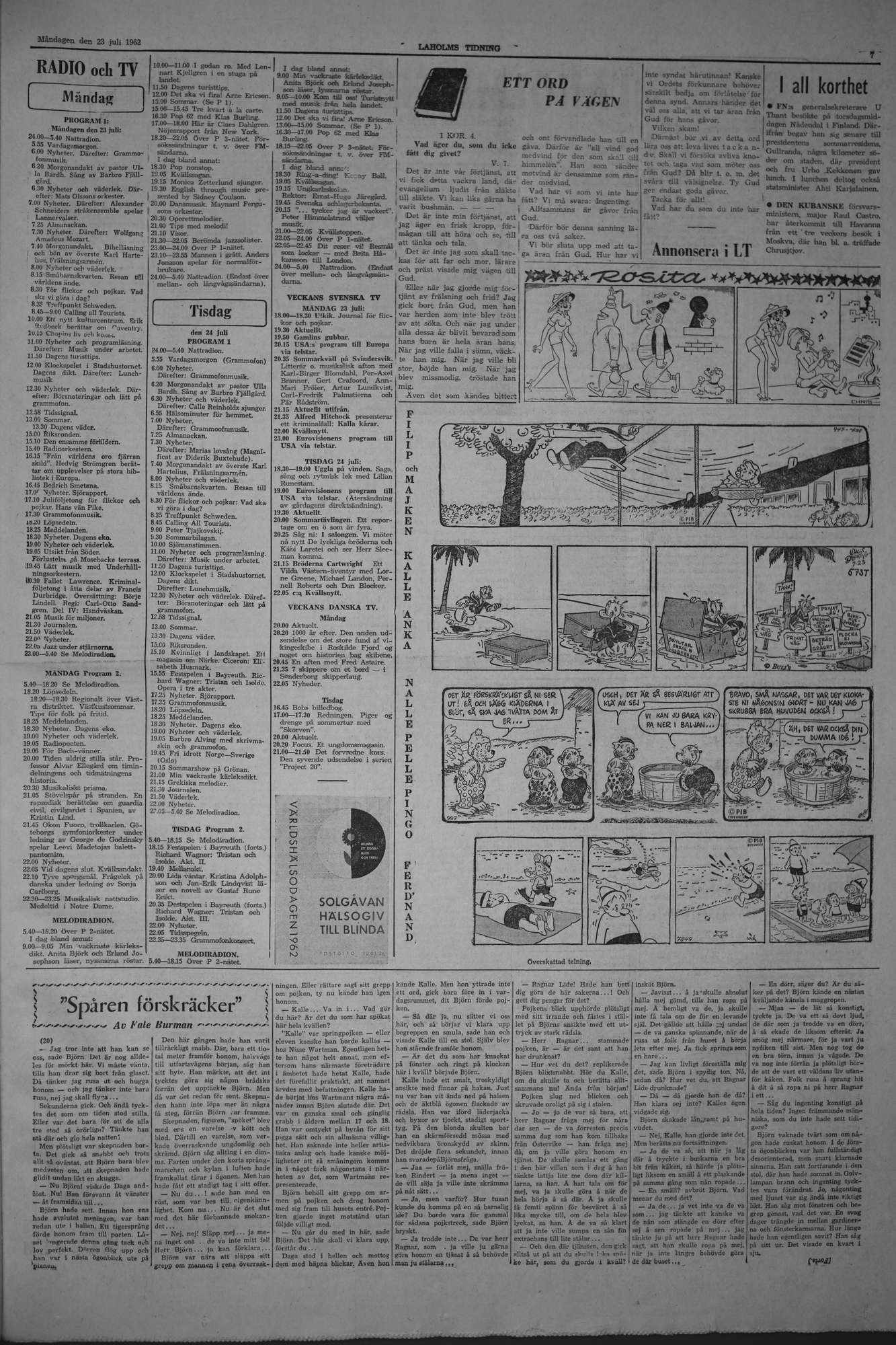 Laholms Tidning Måndag 23 juli 1962, sida 7