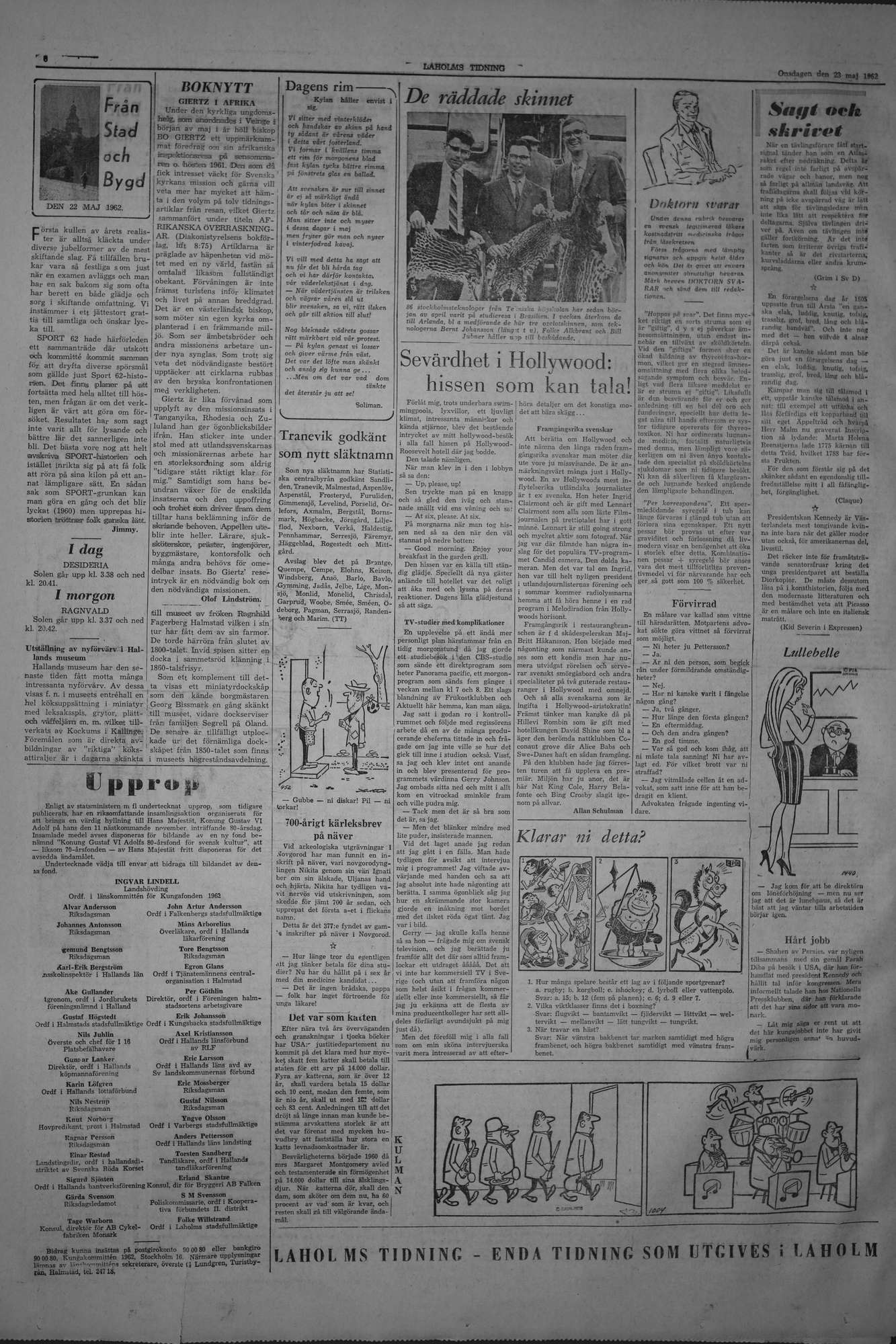 Laholms Tidning Onsdag 23 maj 1962, sida 6