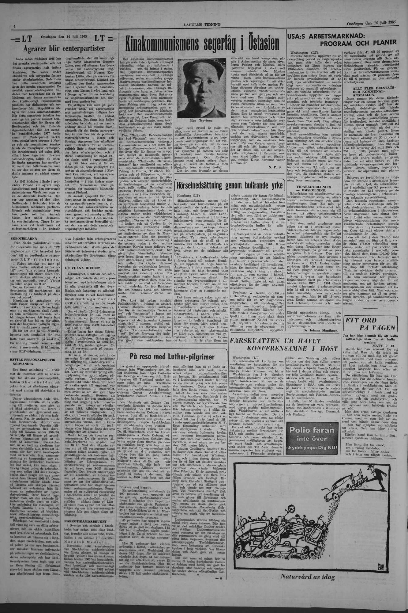 Laholms Tidning Onsdag 14 juli 1965, sida 4