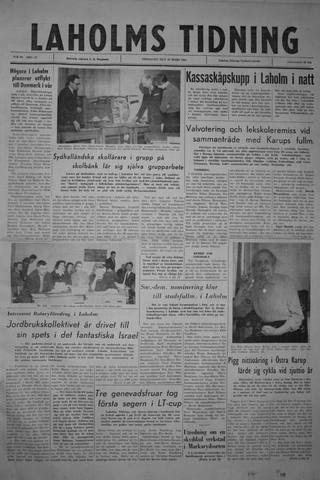 Förstasidan, Fredag 23 mars 1962