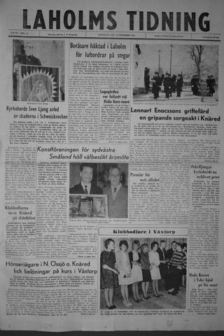 Förstasidan, Fredag 23 november 1962