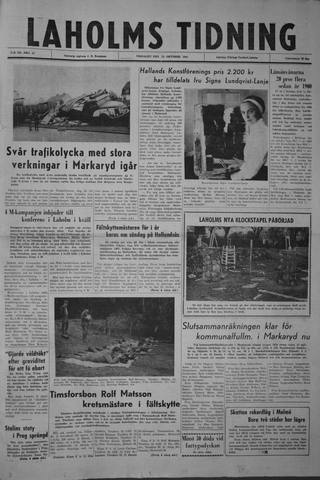 Förstasidan, Tisdag 23 oktober 1962