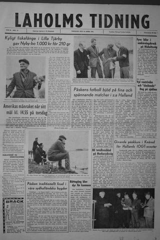Förstasidan, Tisdag 24 april 1962