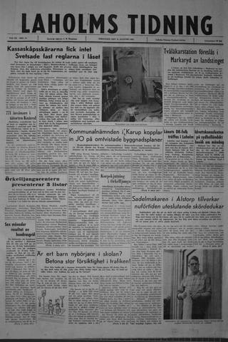 Förstasidan, Fredag 24 augusti 1962