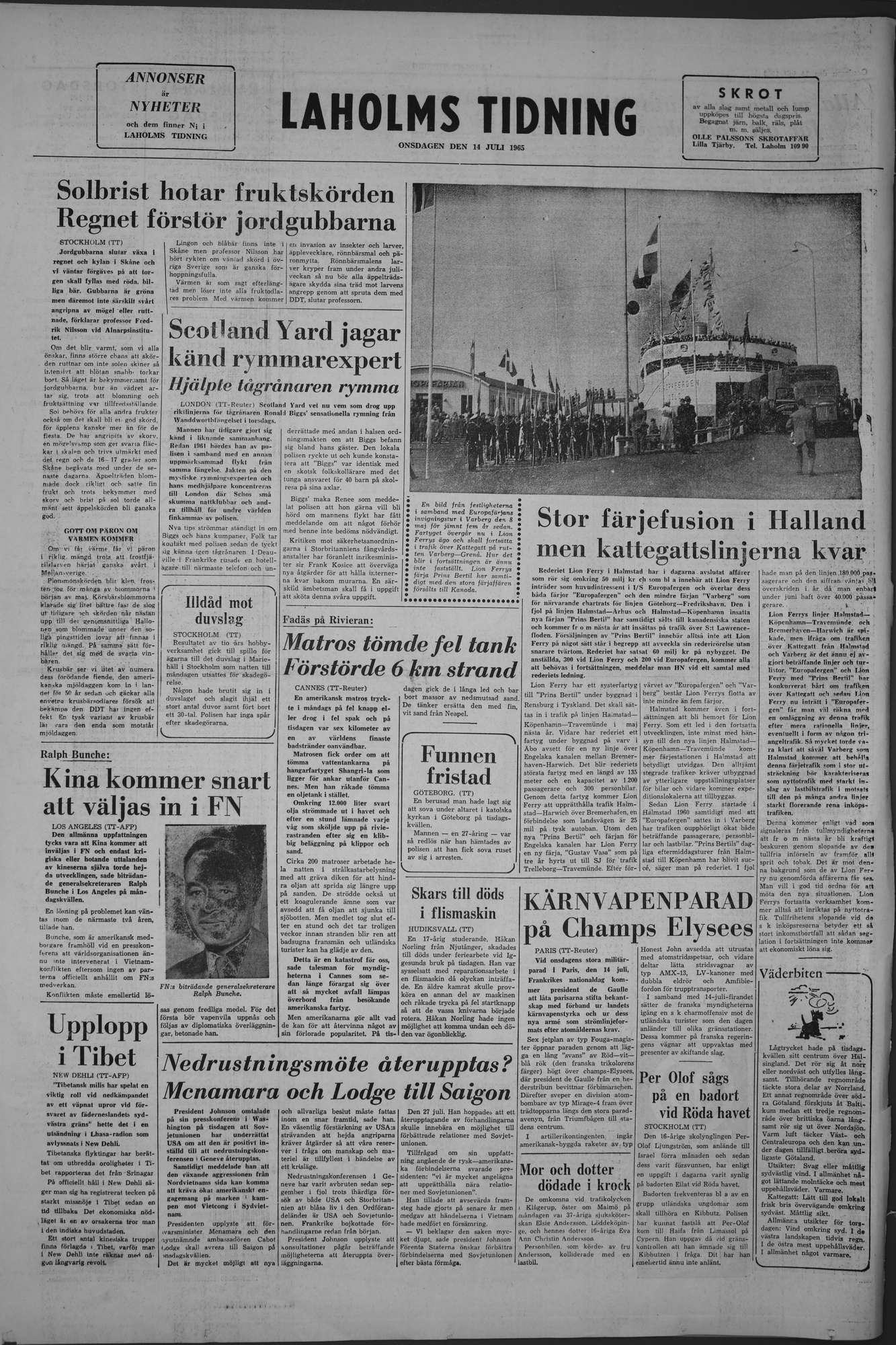 Laholms Tidning Onsdag 14 juli 1965, sida 8