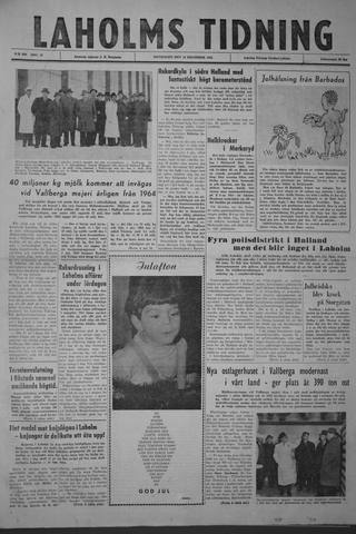 Förstasidan, Måndag 24 december 1962