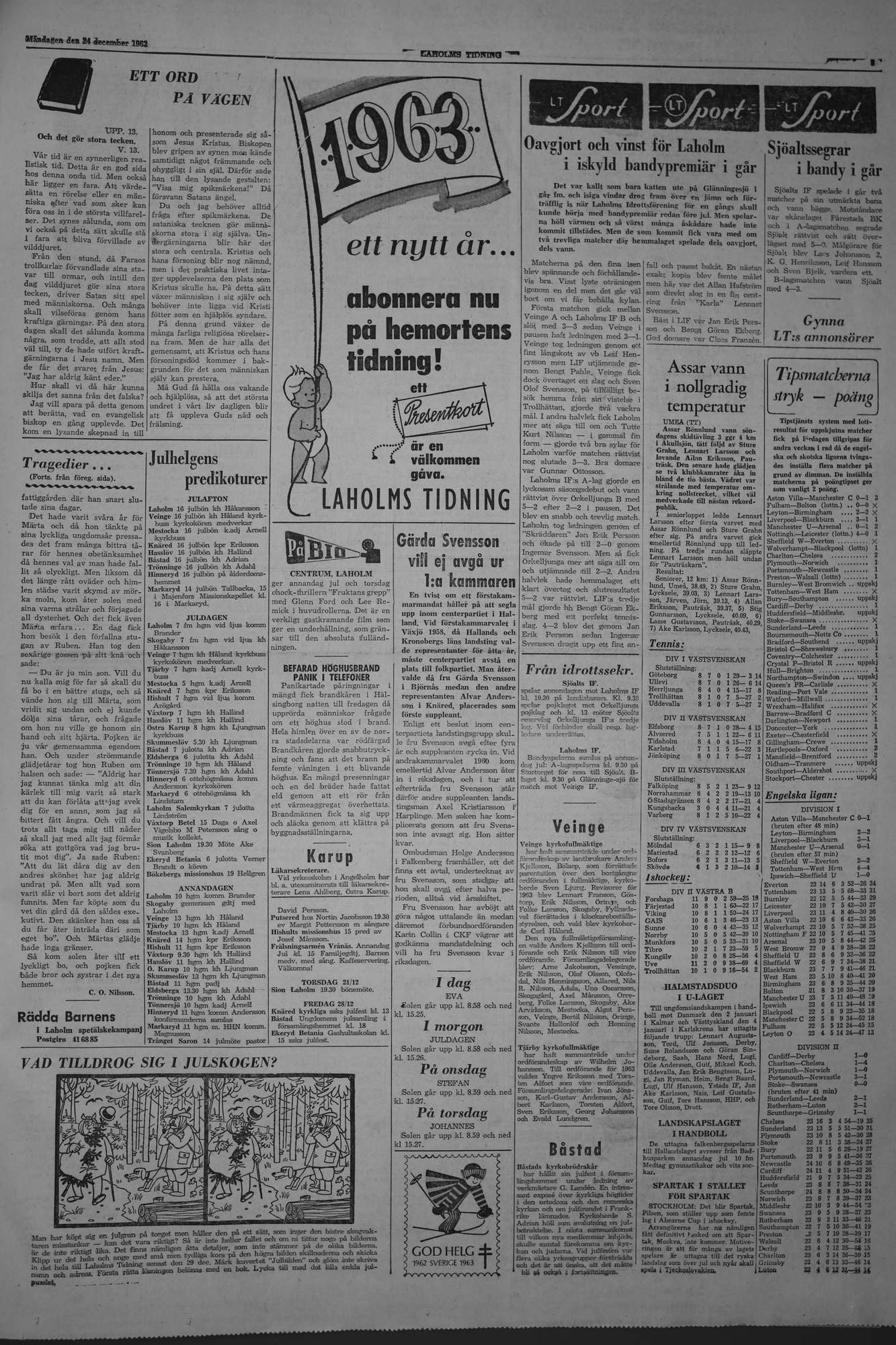 Laholms Tidning Måndag 24 december 1962, sida 5