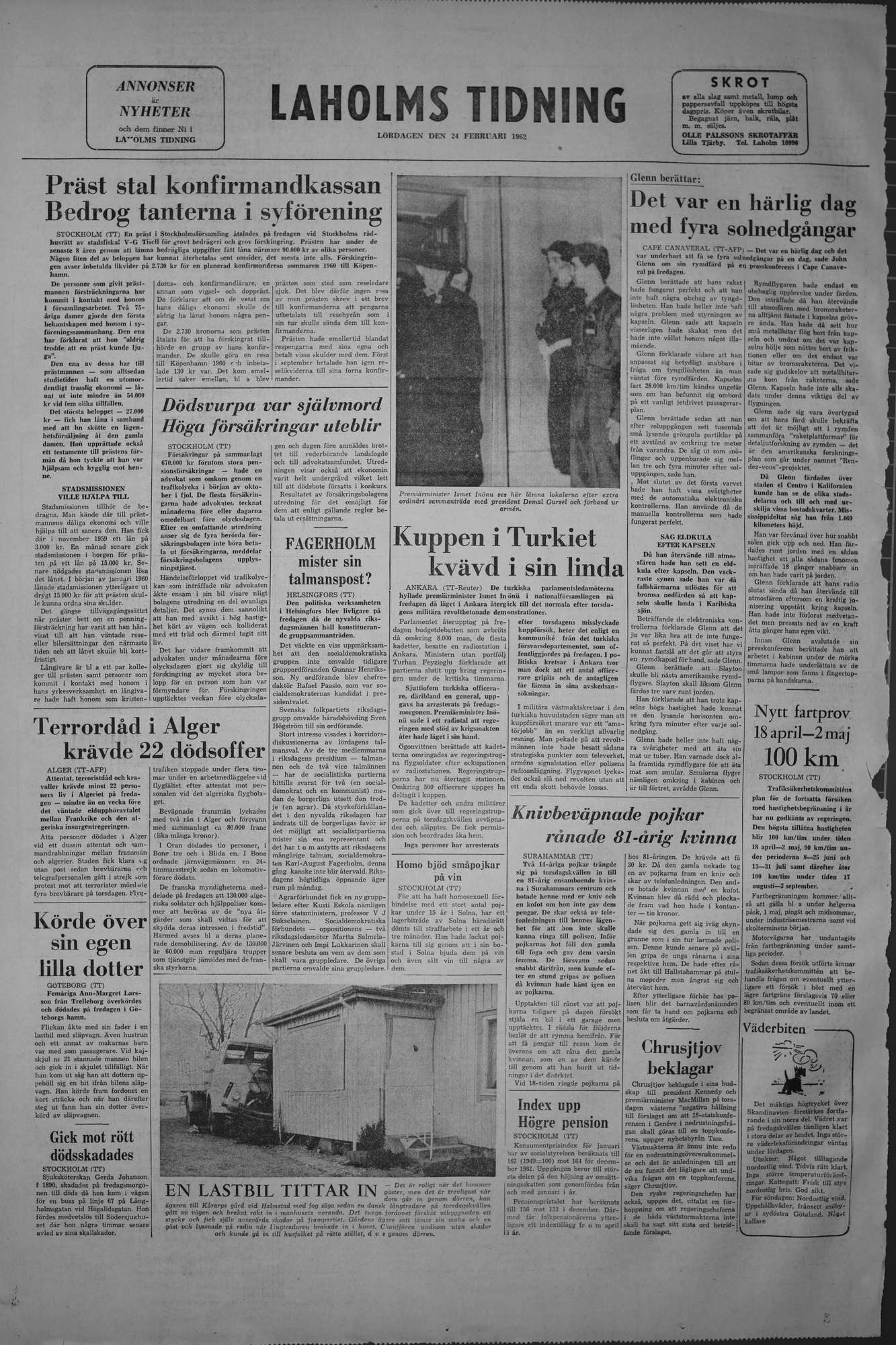 Laholms Tidning Lördag 24 februari 1962, sida 8