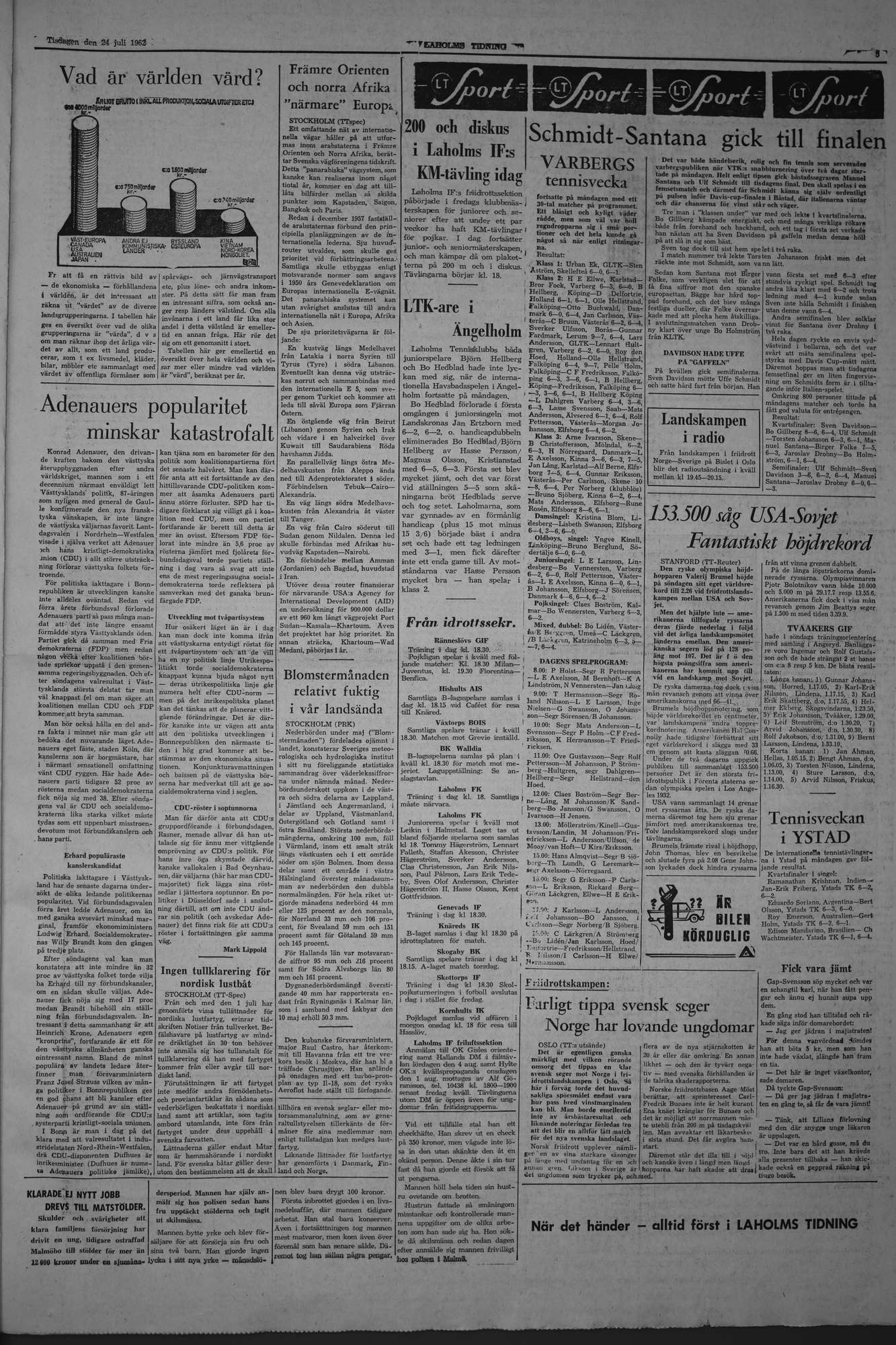 Laholms Tidning Tisdag 24 juli 1962, sida 5