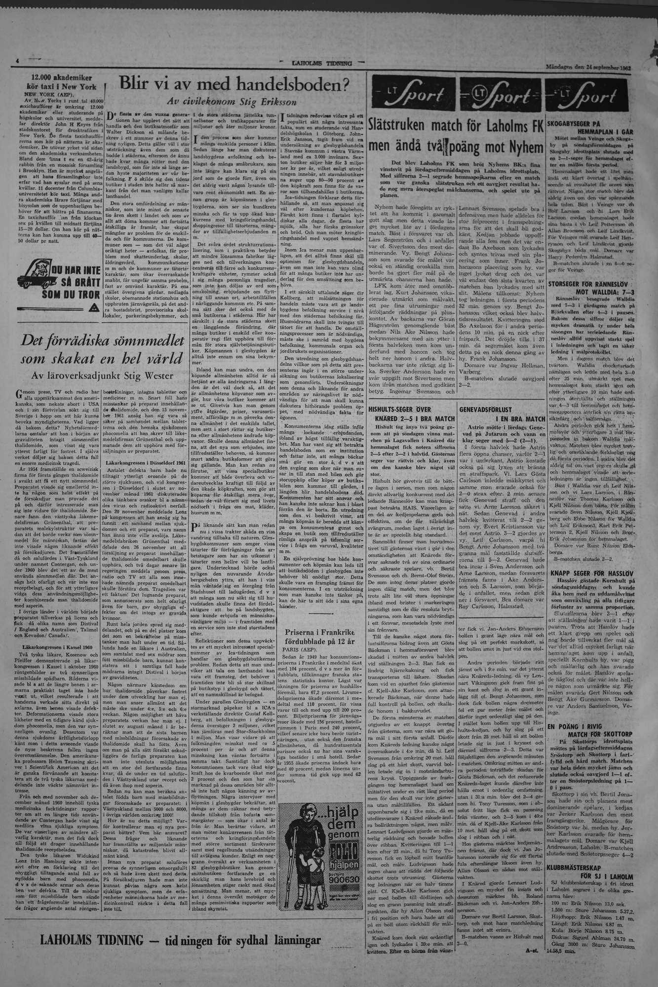 Laholms Tidning Måndag 24 september 1962, sida 4