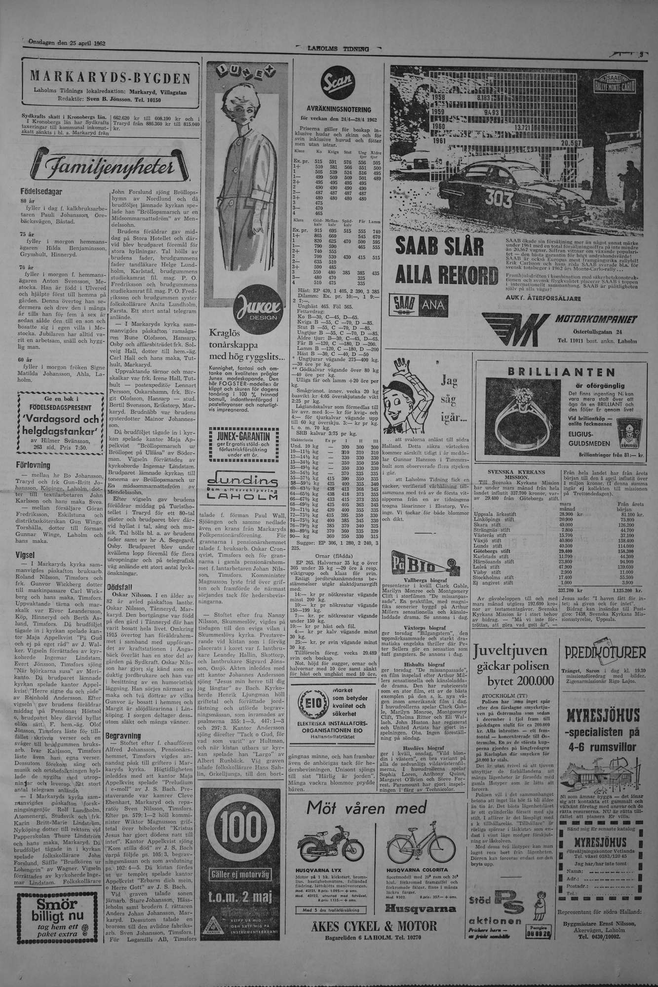 Laholms Tidning Onsdag 25 april 1962, sida 3