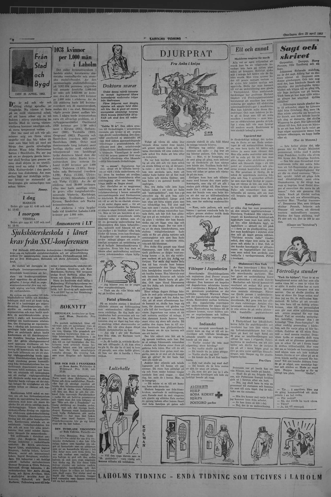 Laholms Tidning Onsdag 25 april 1962, sida 6