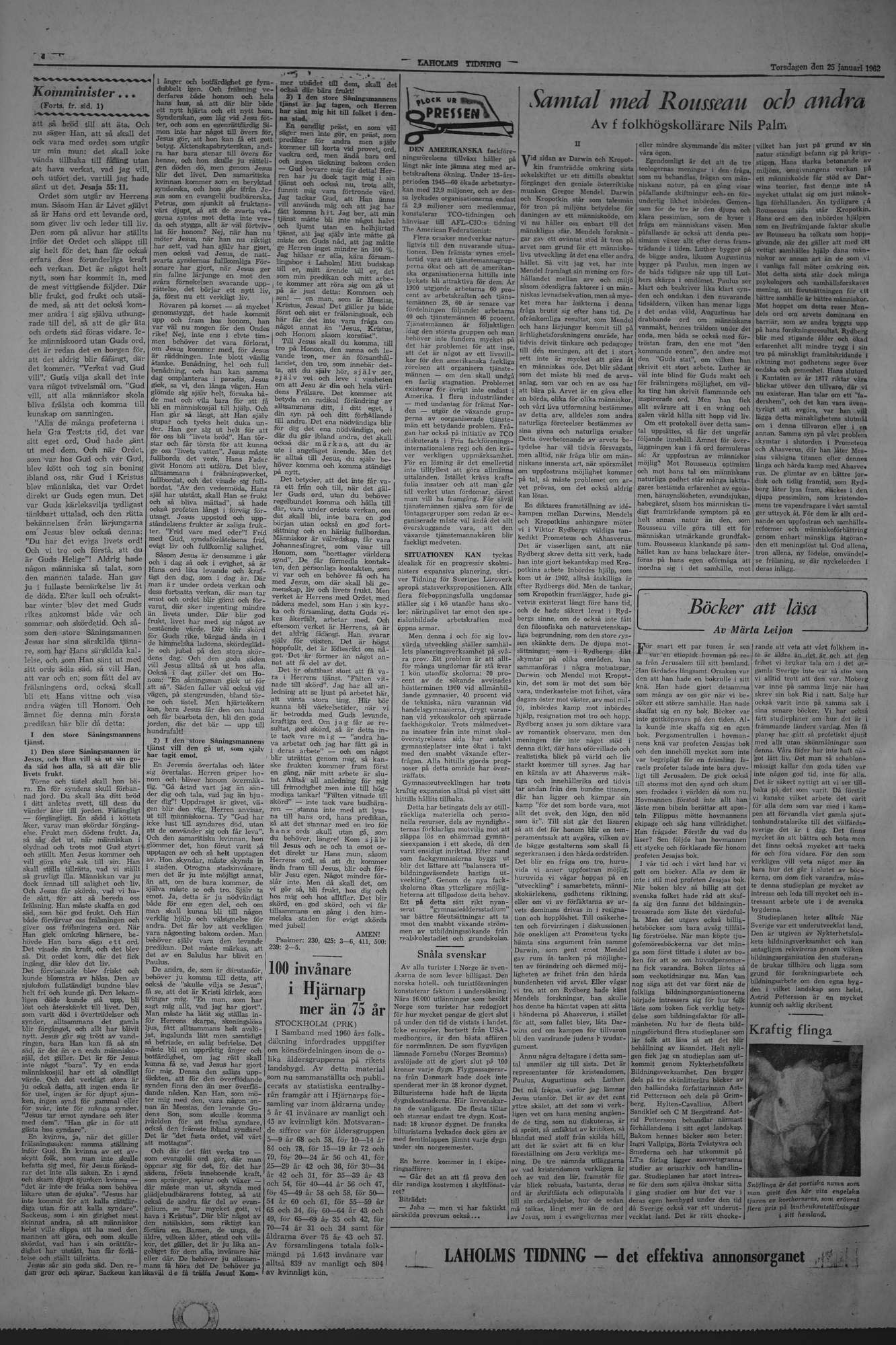Laholms Tidning Torsdag 25 januari 1962, sida 4