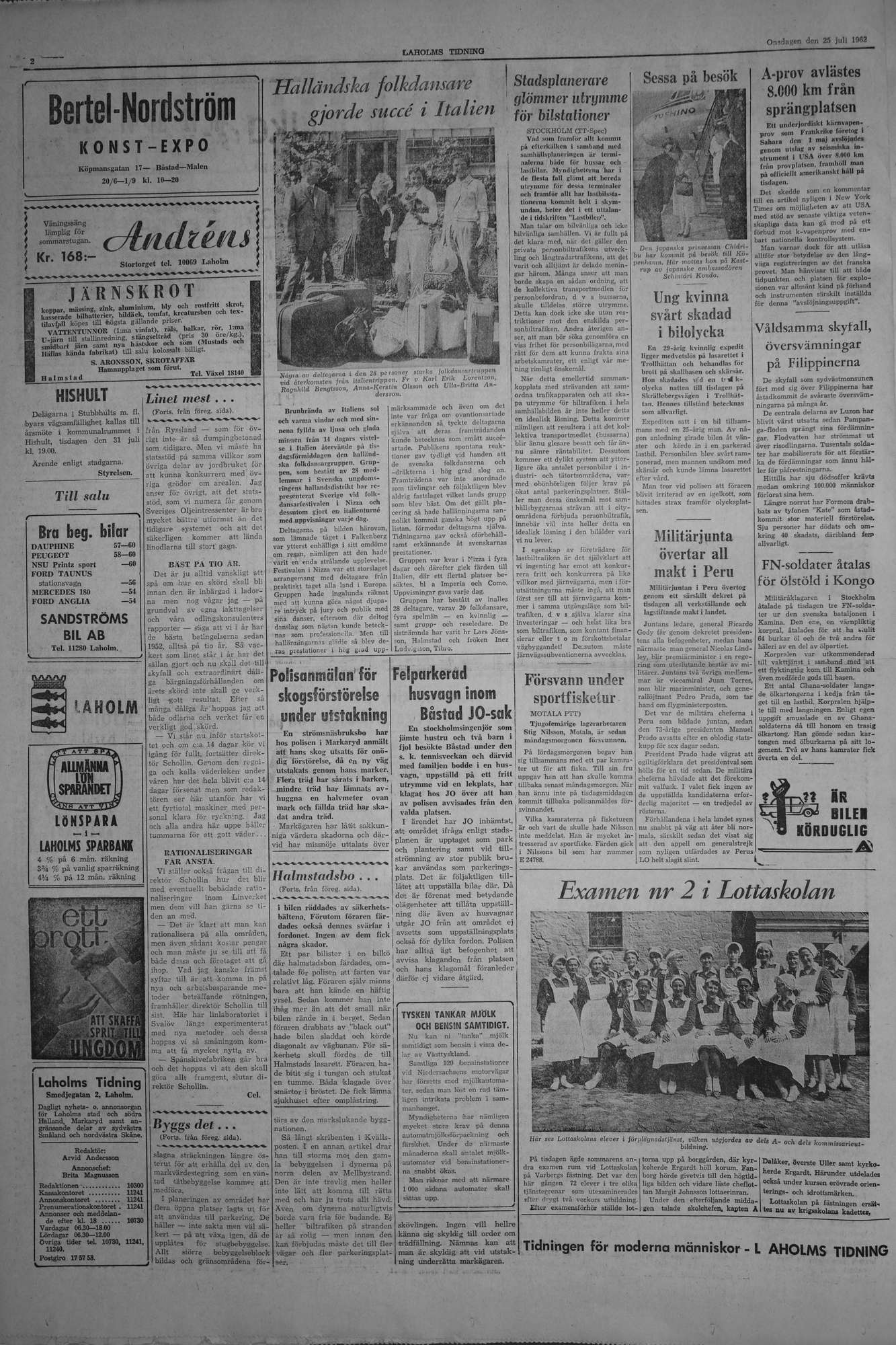 Laholms Tidning Onsdag 25 juli 1962, sida 2