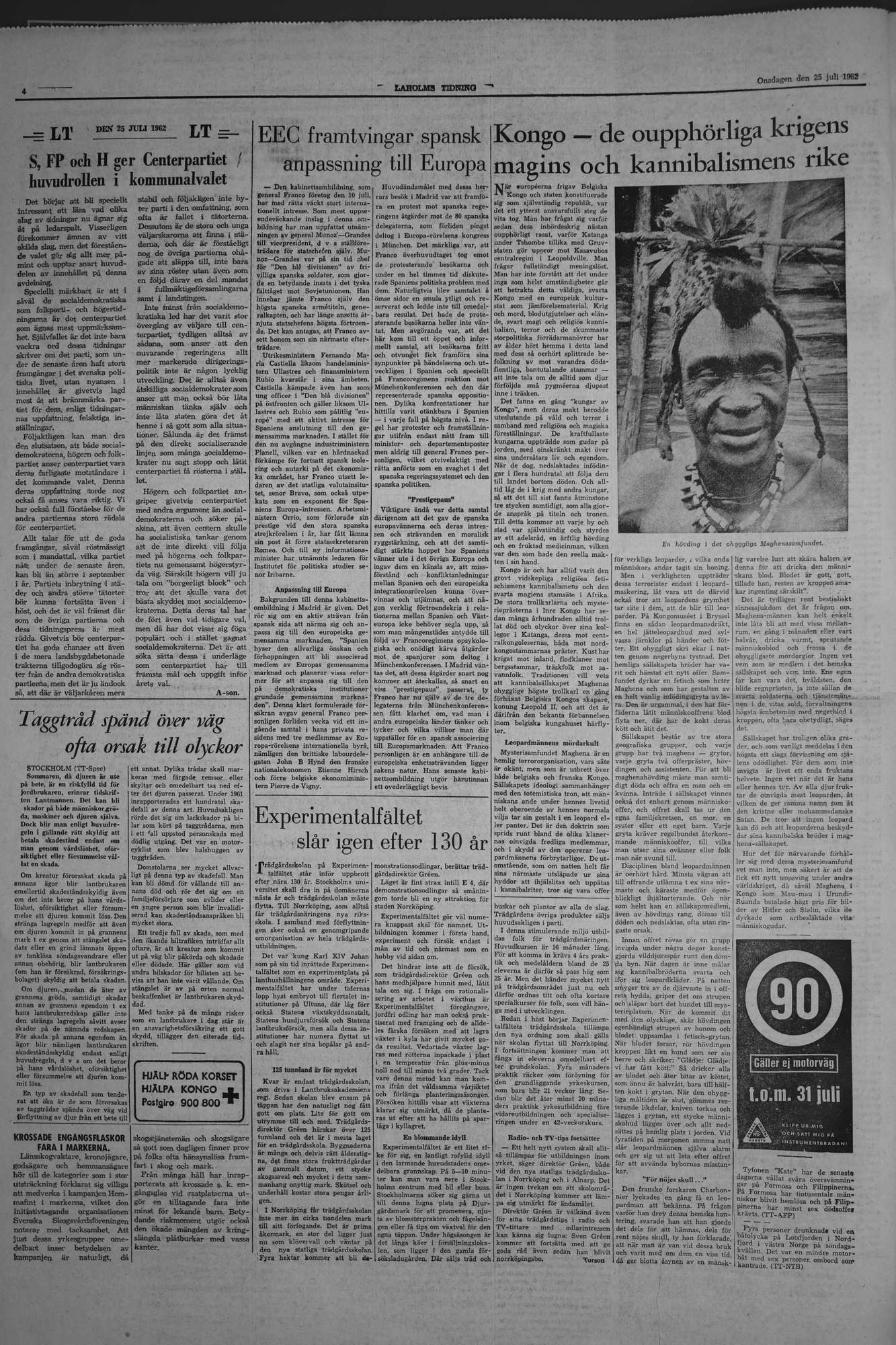 Laholms Tidning Onsdag 25 juli 1962, sida 4