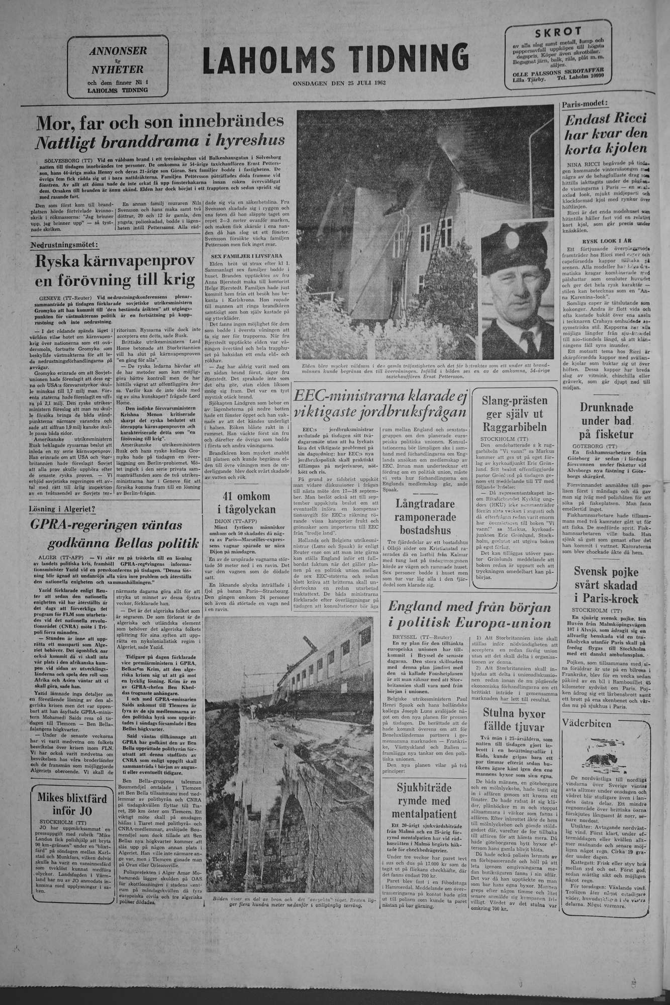 Laholms Tidning Onsdag 25 juli 1962, sida 8