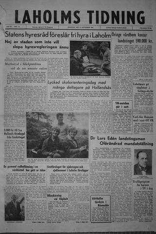 Förstasidan, Tisdag 25 september 1962