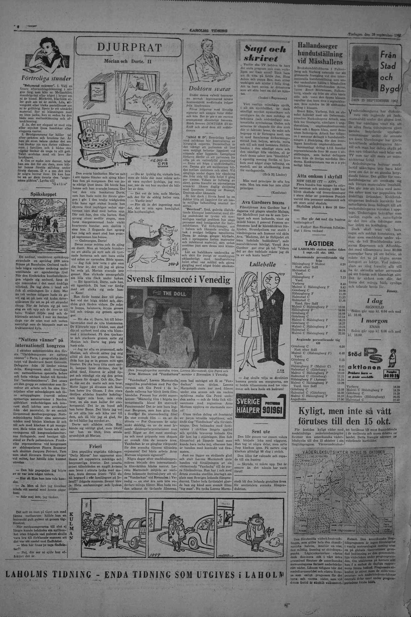 Laholms Tidning Tisdag 25 september 1962, sida 6