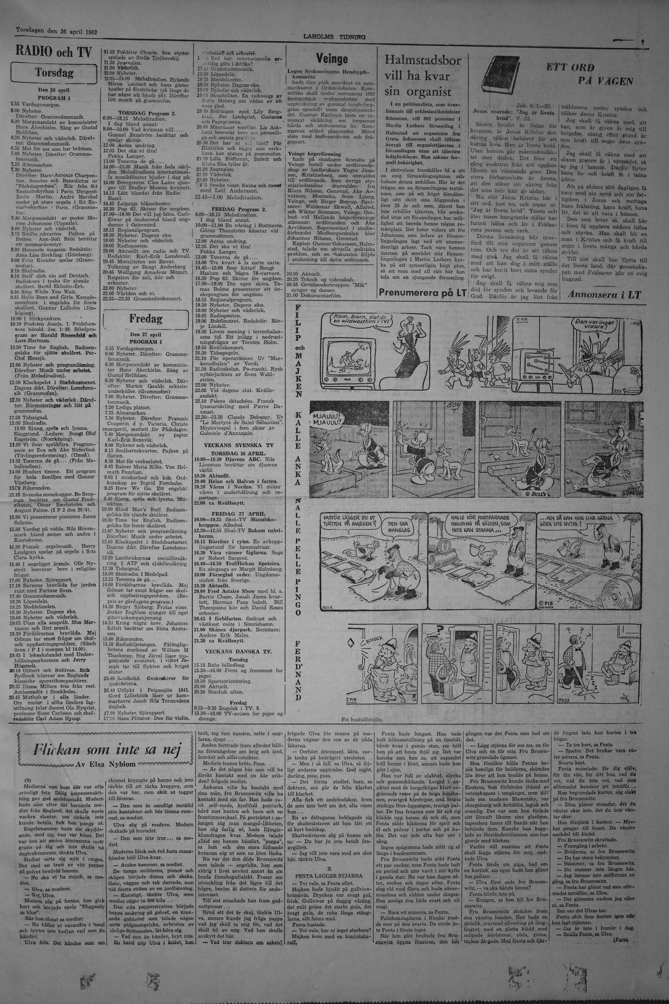 Laholms Tidning Torsdag 26 april 1962, sida 7
