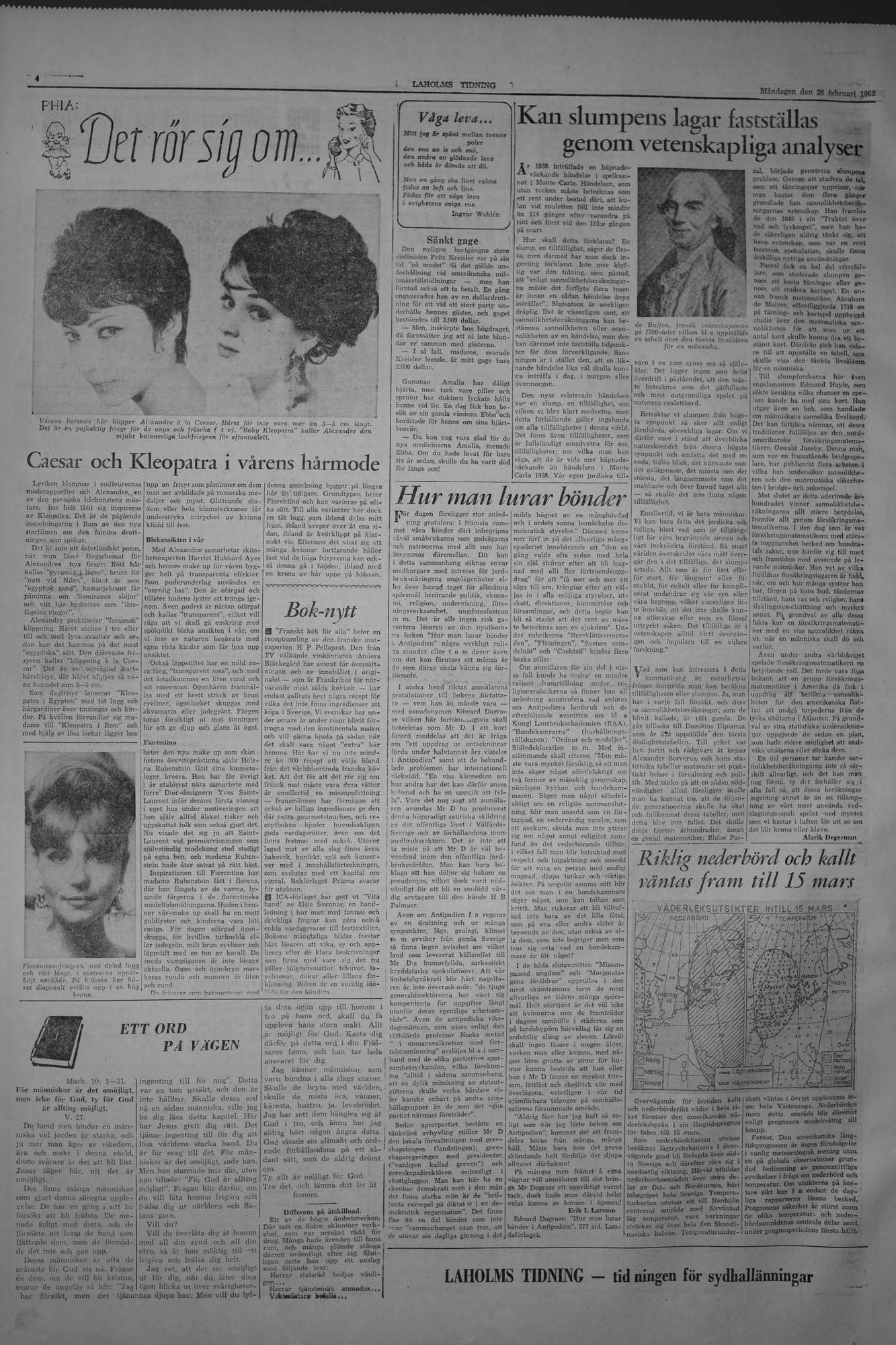 Laholms Tidning Måndag 26 februari 1962, sida 4