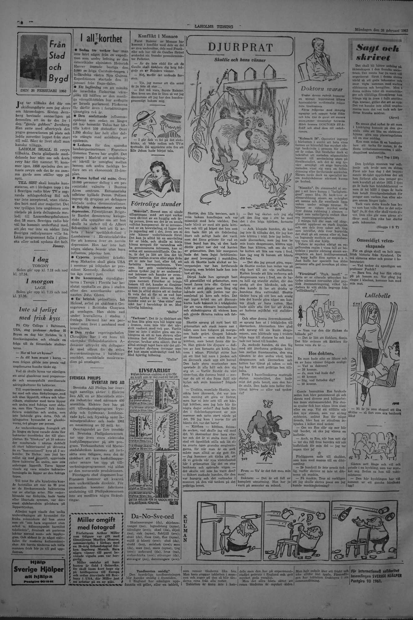 Laholms Tidning Måndag 26 februari 1962, sida 6