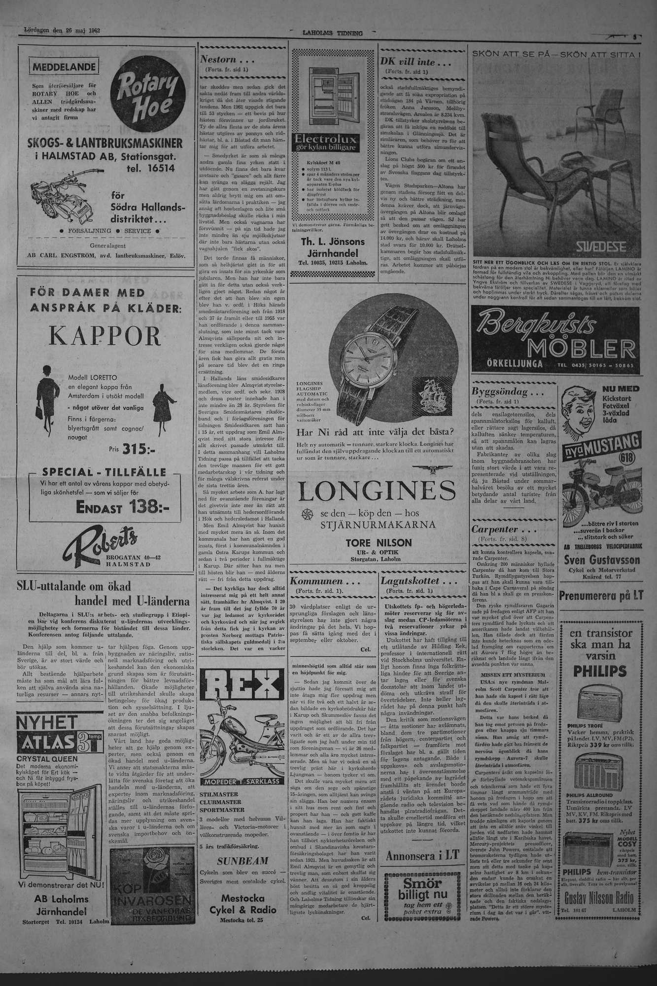 Laholms Tidning Lördag 26 maj 1962, sida 3