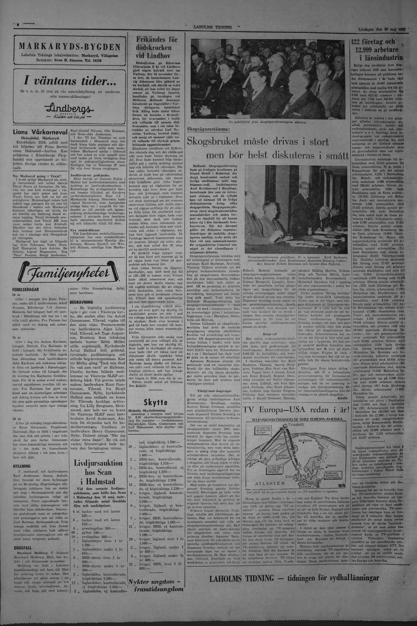 Laholms Tidning Lördag 26 maj 1962, sida 4
