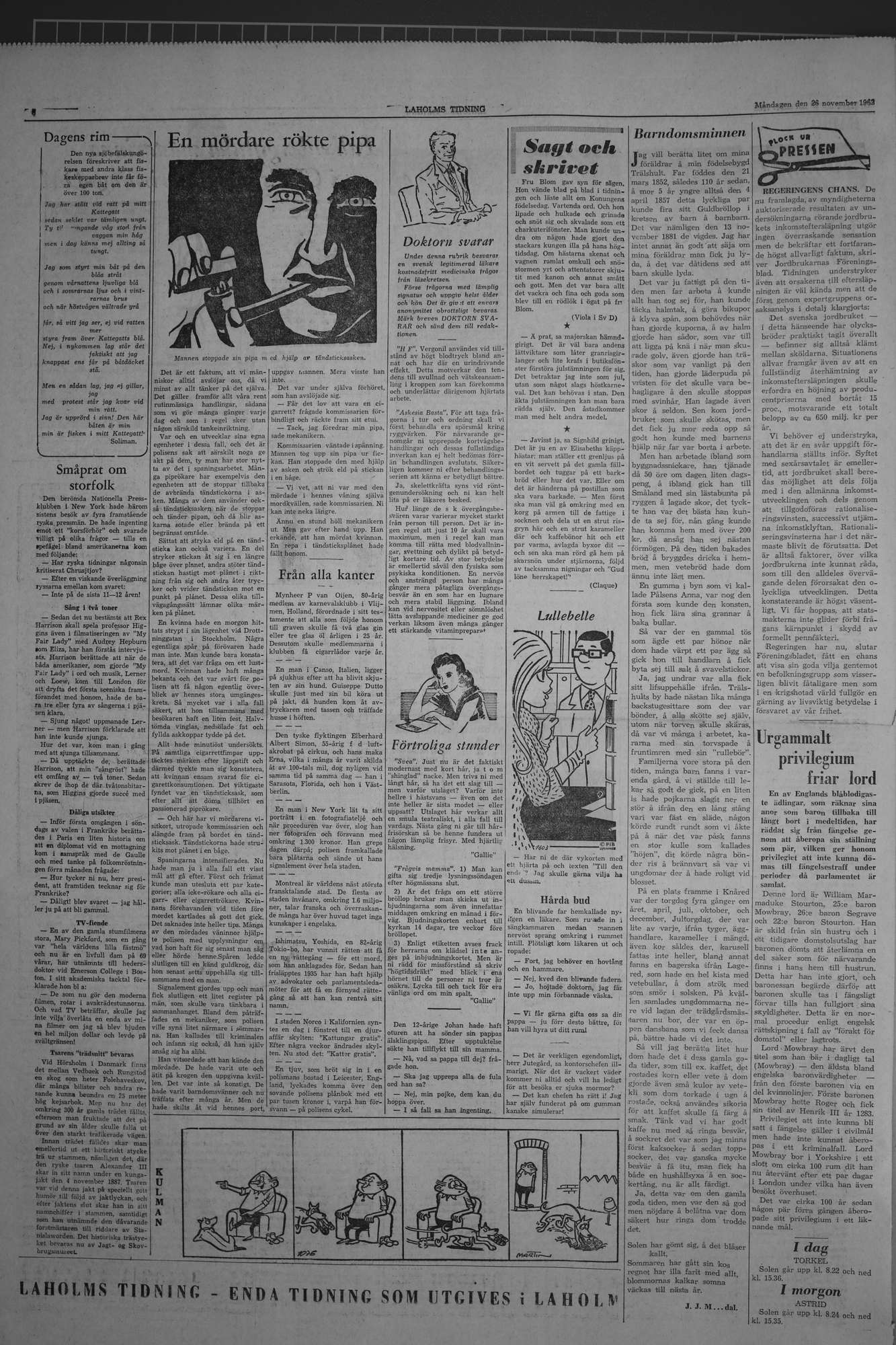 Laholms Tidning Måndag 26 november 1962, sida 6