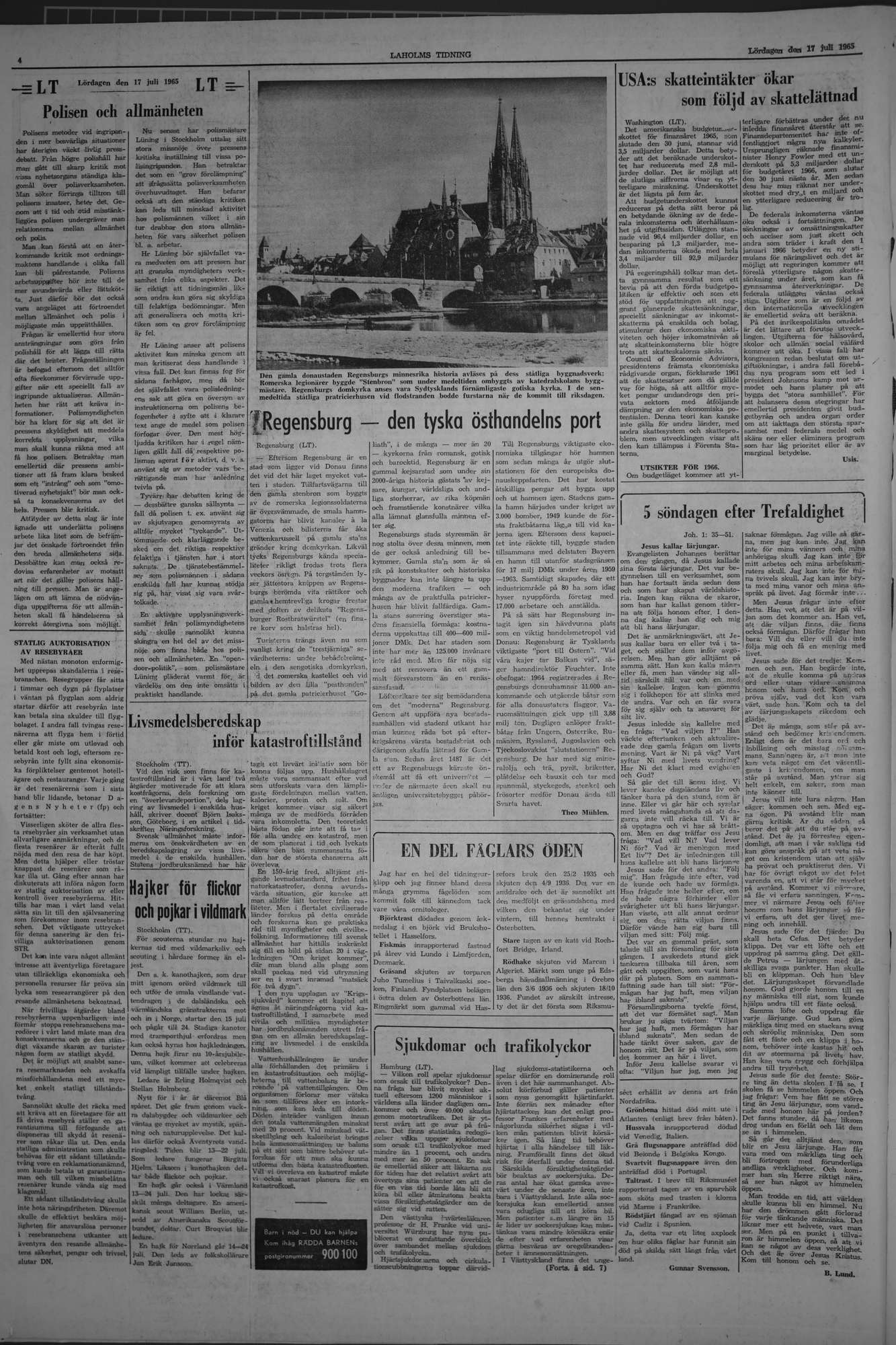 Laholms Tidning Lördag 17 juli 1965, sida 4