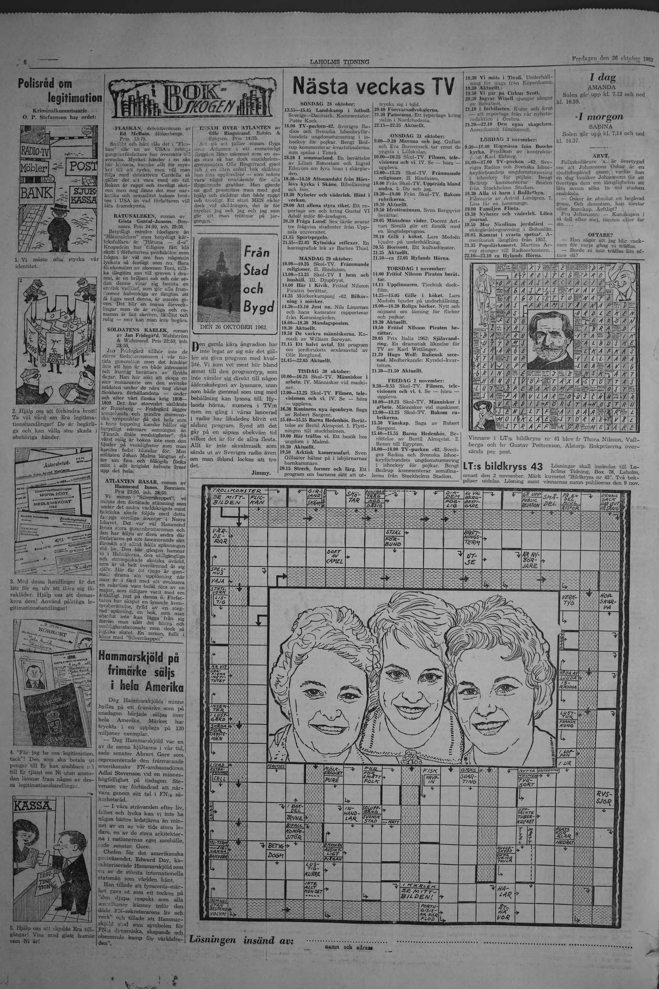 Laholms Tidning Fredag 26 oktober 1962, sida 6