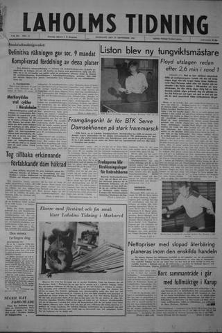 Förstasidan, Onsdag 26 september 1962
