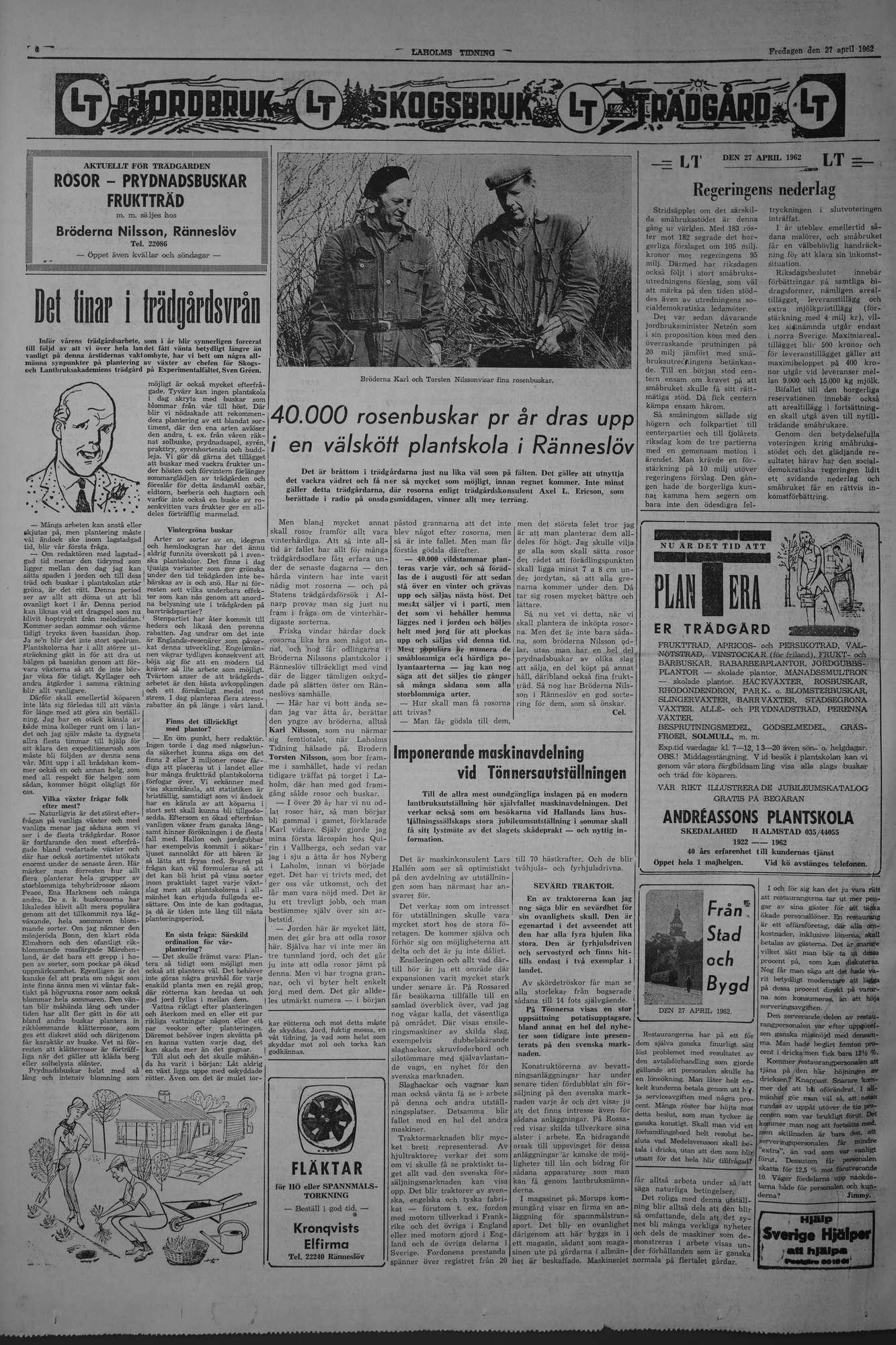 Laholms Tidning Fredag 27 april 1962, sida 4