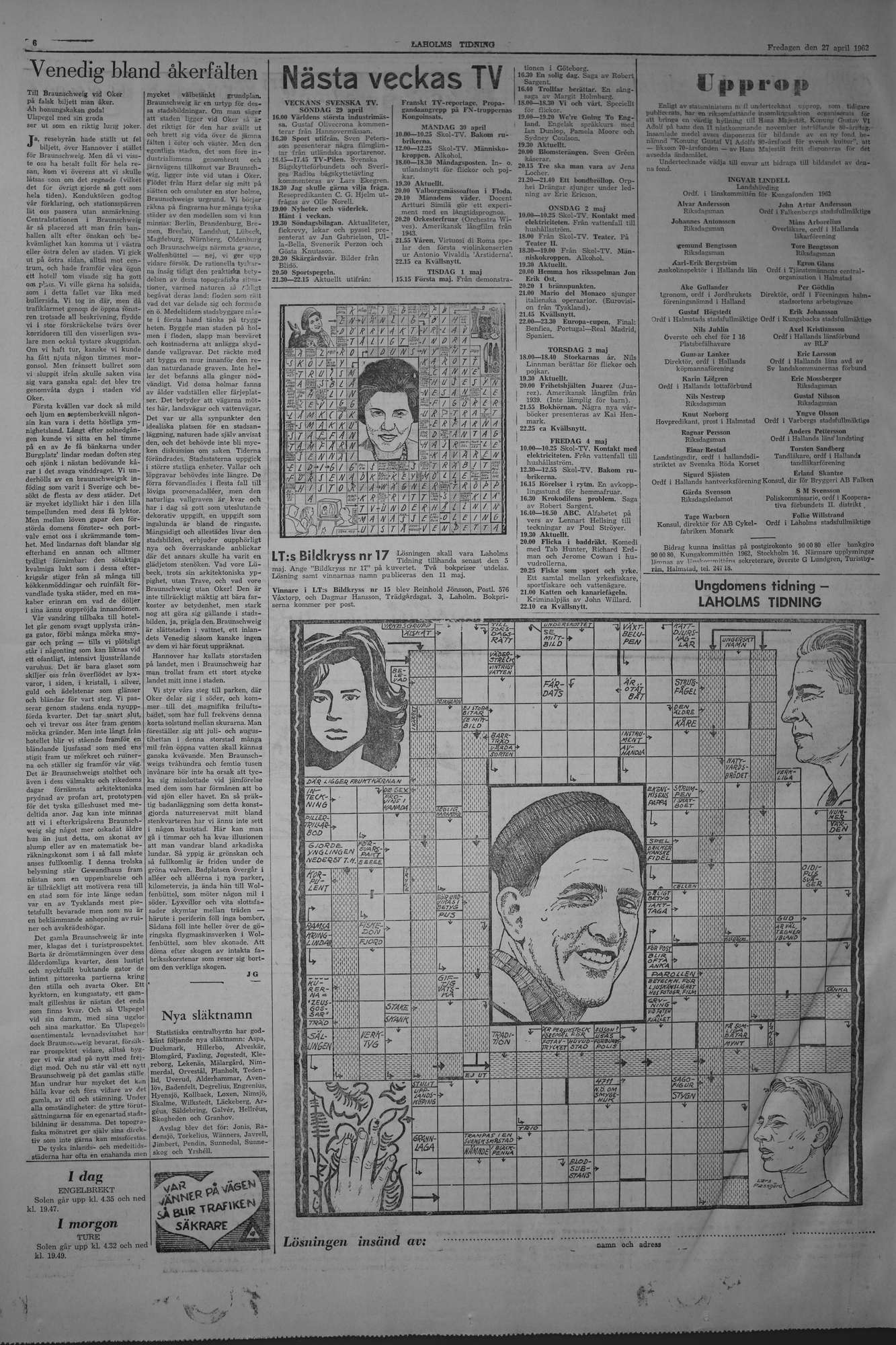Laholms Tidning Fredag 27 april 1962, sida 6