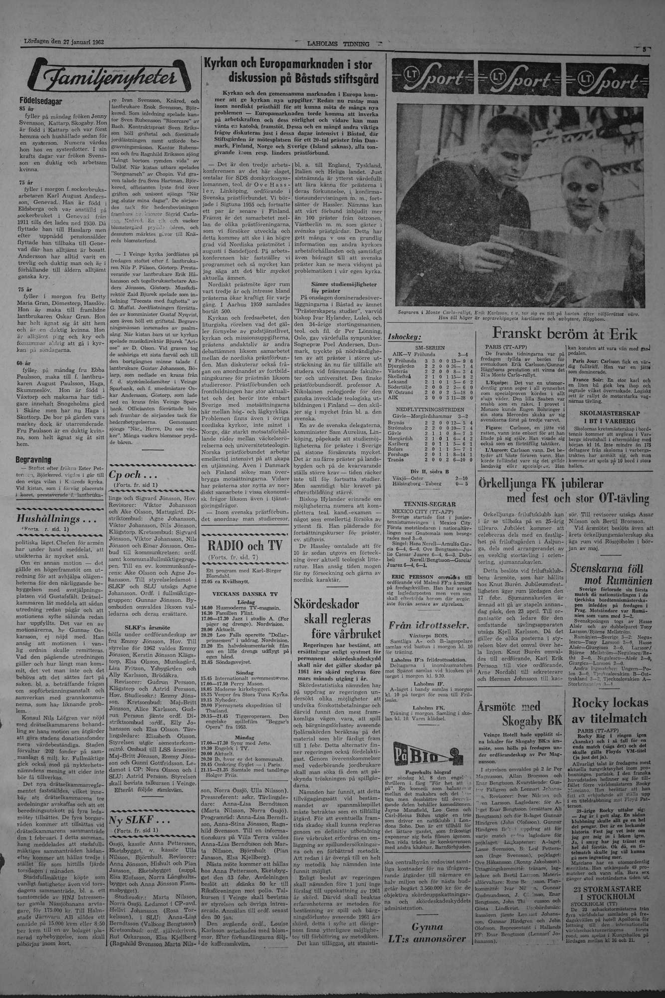 Laholms Tidning Lördag 27 januari 1962, sida 5
