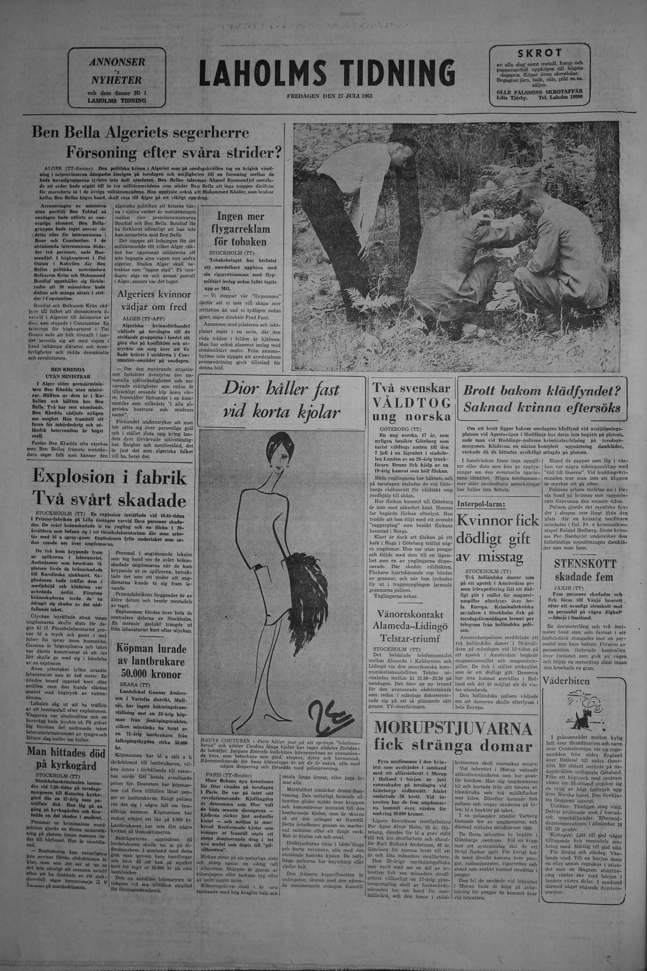 Laholms Tidning Fredag 27 juli 1962, sida 8
