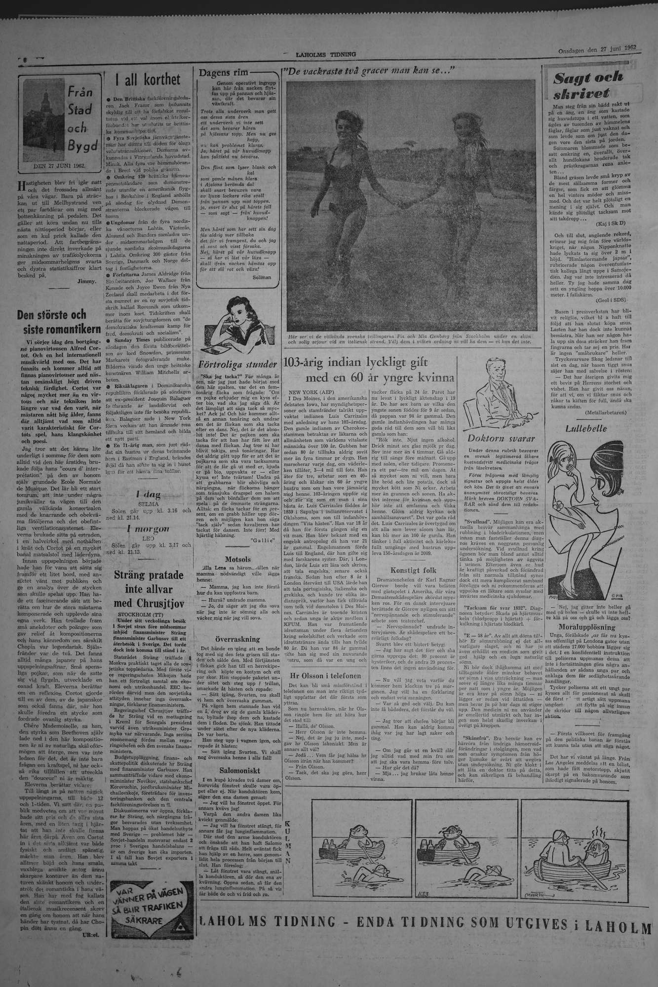 Laholms Tidning Onsdag 27 juni 1962, sida 6