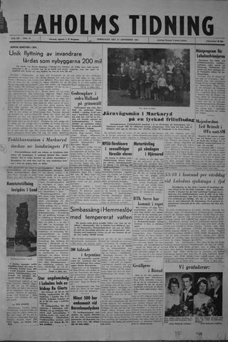Förstasidan, Torsdag 27 september 1962