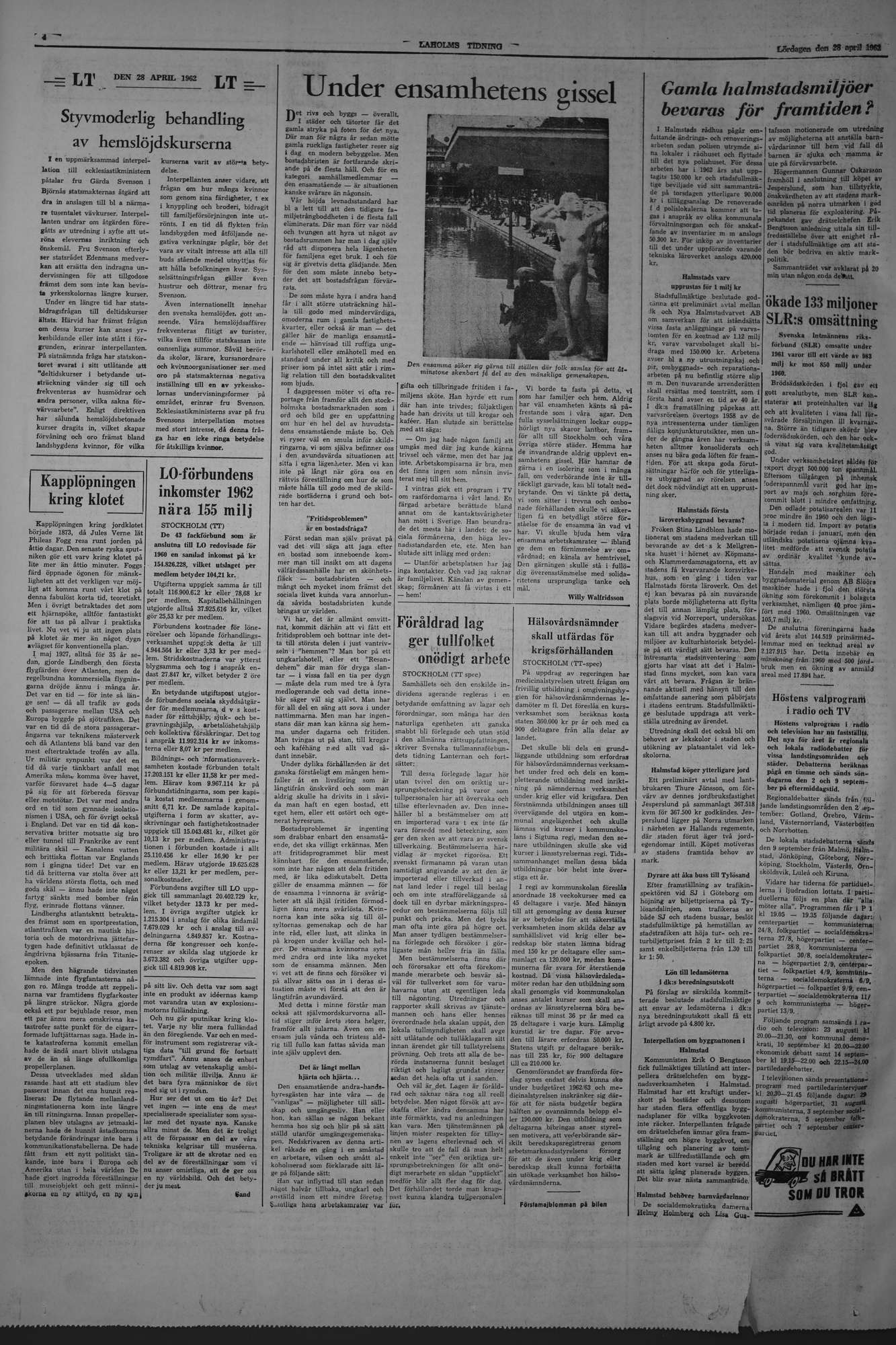 Laholms Tidning Lördag 28 april 1962, sida 4