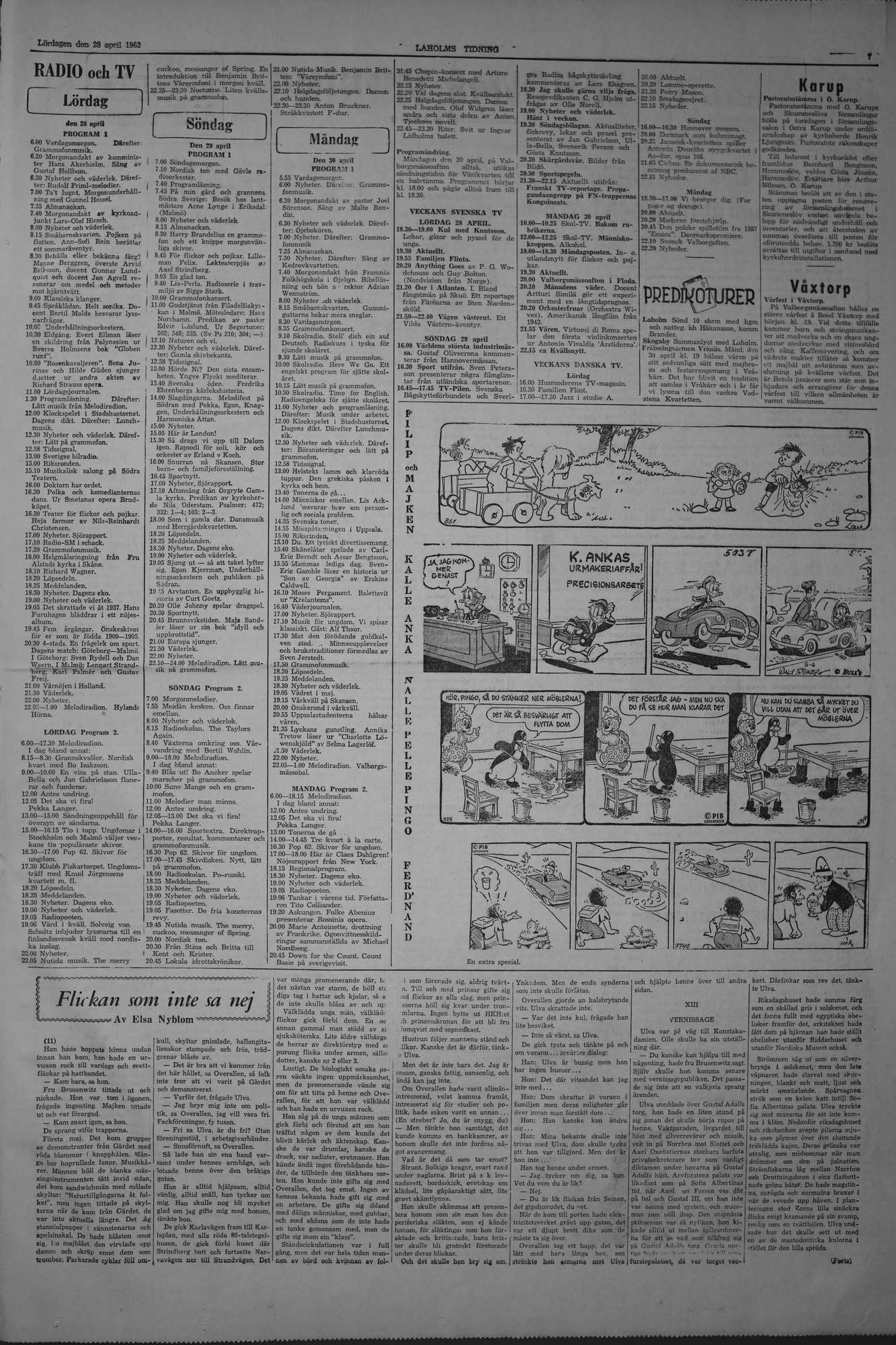 Laholms Tidning Lördag 28 april 1962, sida 7