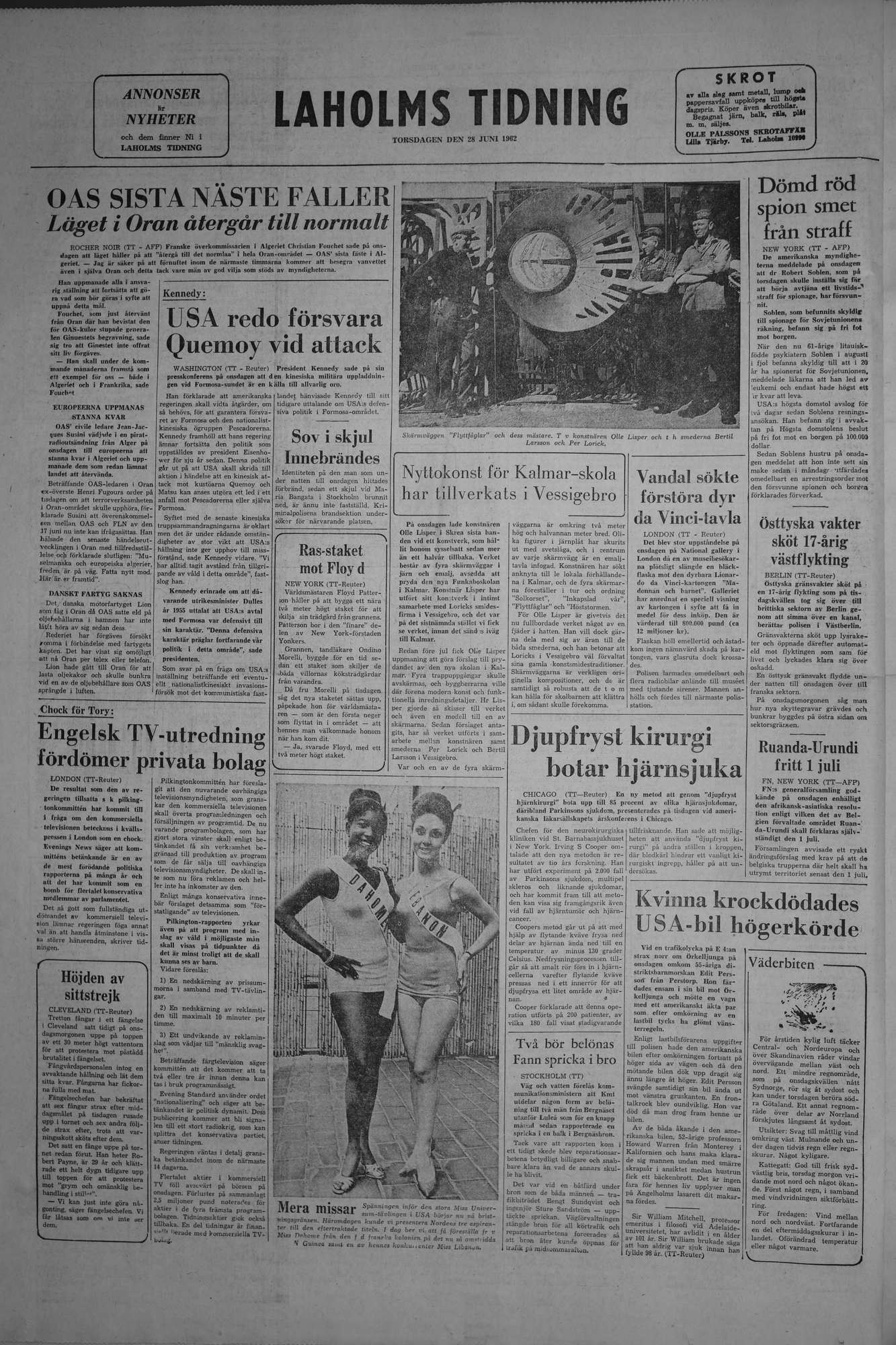 Laholms Tidning Torsdag 28 juni 1962, sida 8
