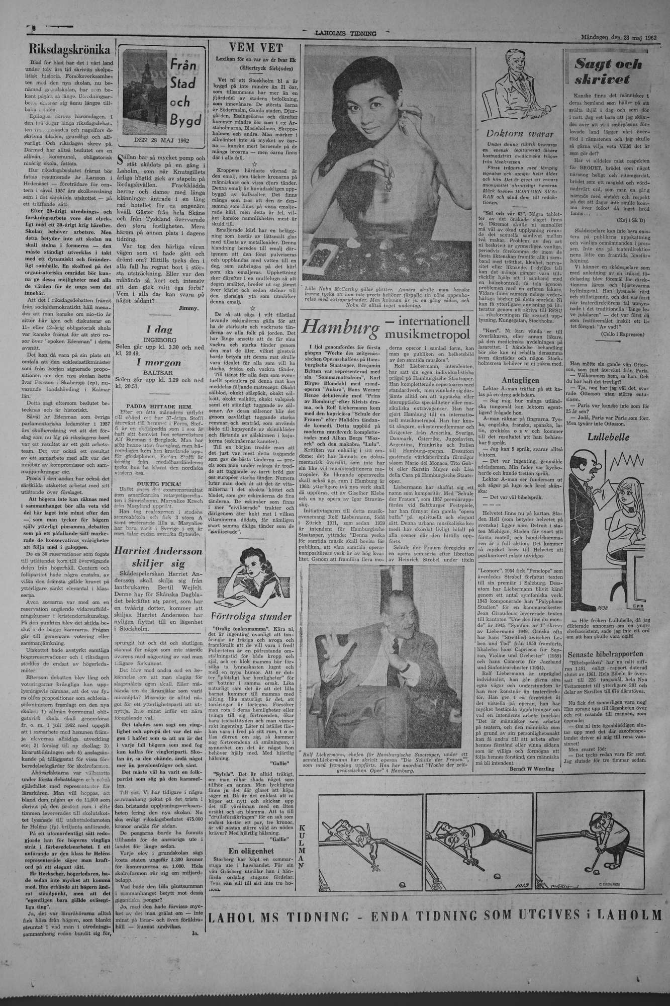 Laholms Tidning Måndag 28 maj 1962, sida 6